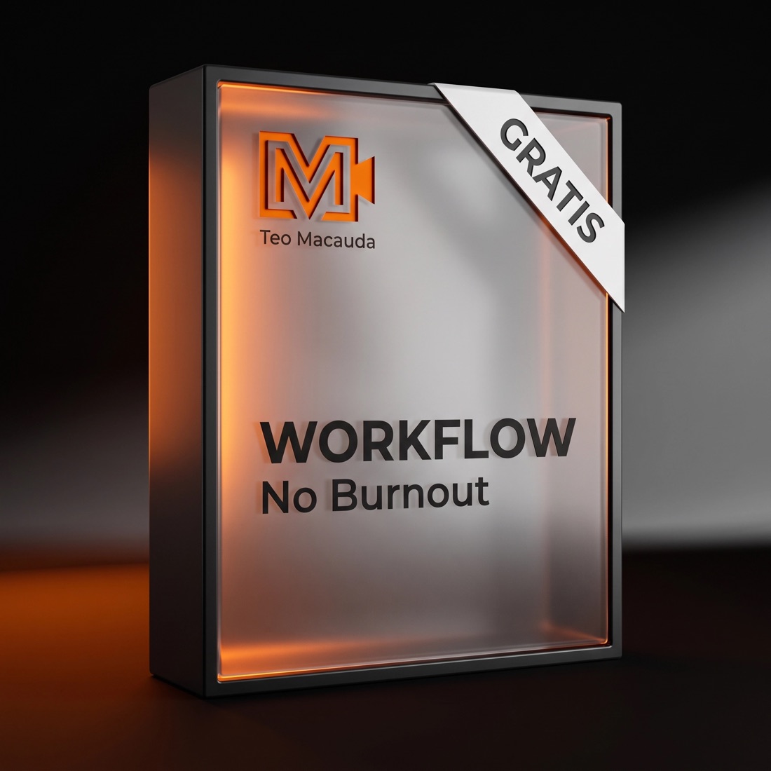 Confezione di vetro del prodotto Workflow No Burnout con il marchio Teo Macauda